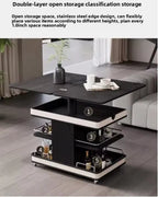✨Multifunctional Convertible Lift Table Coffee Table ☕ Living Room Adjustable Home Small Sofa Apartment Side Table With Four Small Sofa Stools