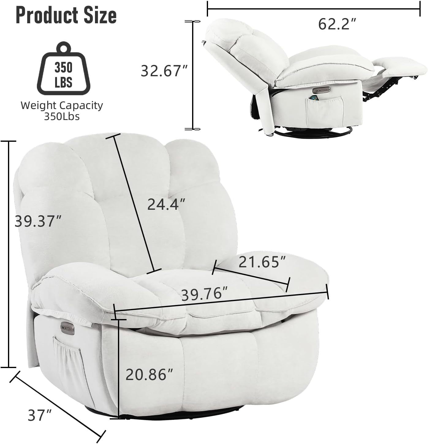 Multi-Function Electric Massage Chair with Heating and USB