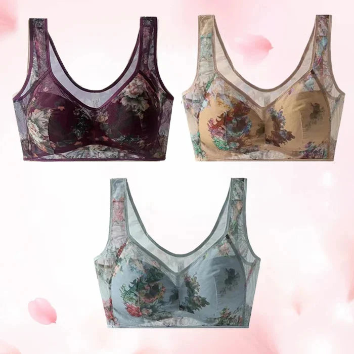 Cooling Comfort Bra Made From Ice Silk And Lace👍No more sagging breasts
