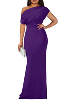 2025 WOMEN'S ELEGANT SLEEVELESS OFF SHOULDER BODYCON LONG FORMAL PARTY EVENING DRESS