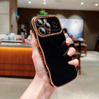 (🔥Last Day 60% OFF) - Stylish Wave Edged Electroplated Heart Lens Protector Anti-Drop Case for iPhone