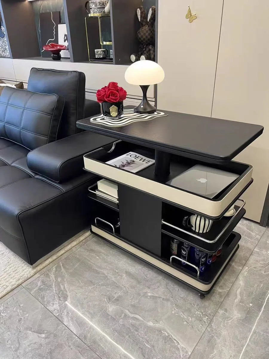 ✨Multifunctional Convertible Lift Table Coffee Table ☕ Living Room Adjustable Home Small Sofa Apartment Side Table With Four Small Sofa Stools