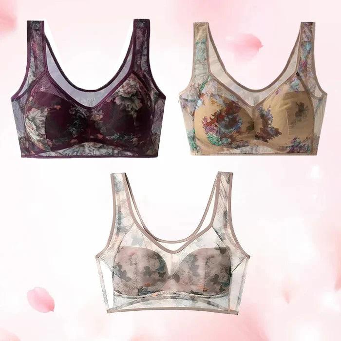 Cooling Comfort Bra Made From Ice Silk And Lace👍No more sagging breasts