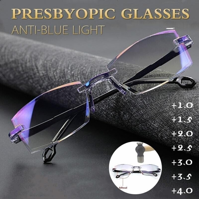 2023 New Sapphire high hardness anti blue light intelligent dual focus reading glasses