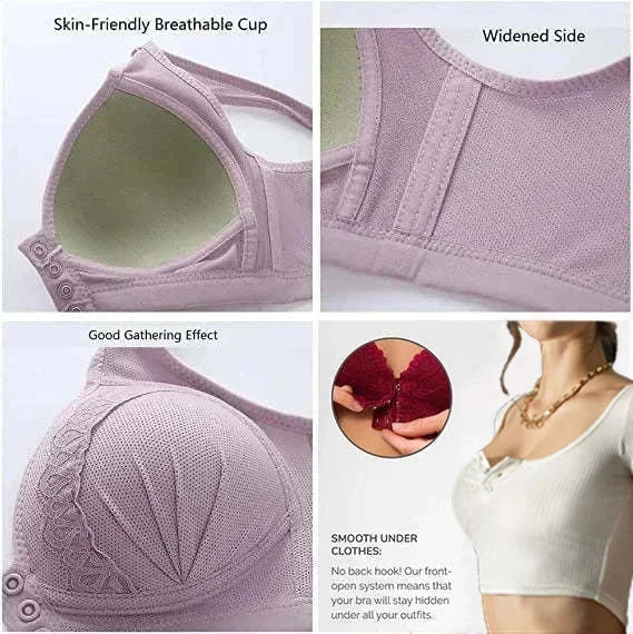 Buy 1 Get 2 Free-2024 breathable cotton bra with front button