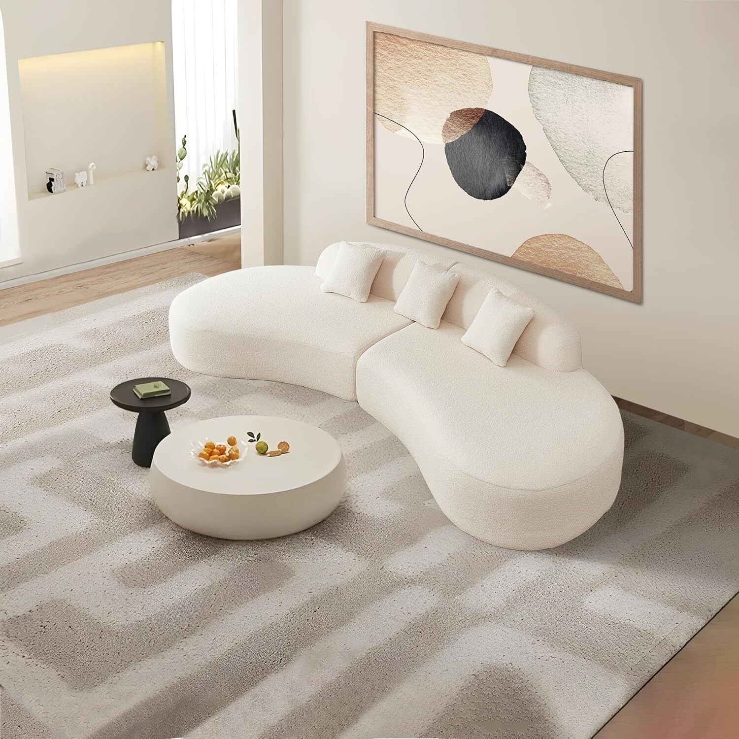 5 Seat Modern Curved Sectional Sofa No Assembly Require