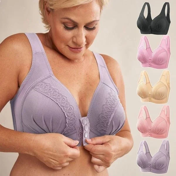 Buy 1 Get 2 Free-2024 breathable cotton bra with front button