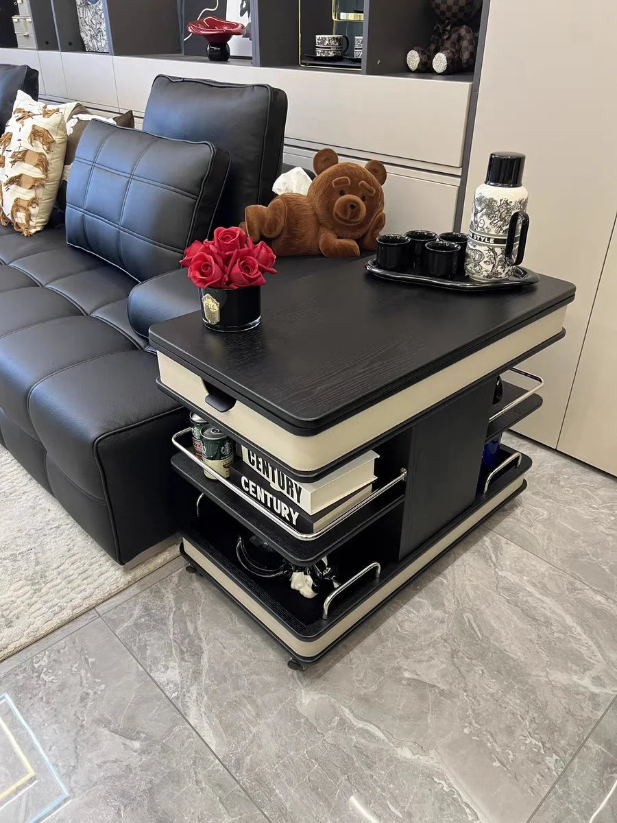 ✨Multifunctional Convertible Lift Table Coffee Table ☕ Living Room Adjustable Home Small Sofa Apartment Side Table With Four Small Sofa Stools