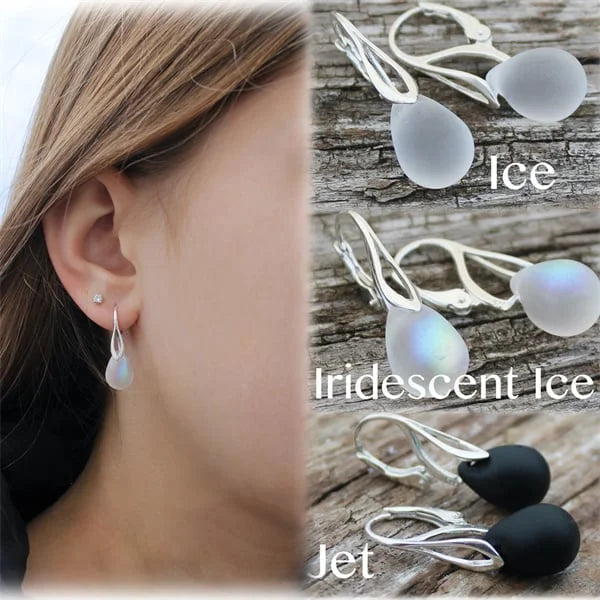 Cultured Sea Glass Earrings in Sterling Silver