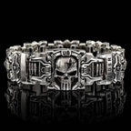 Armed Forces Destiny Struggle Skull Interlock Silver Bracelet