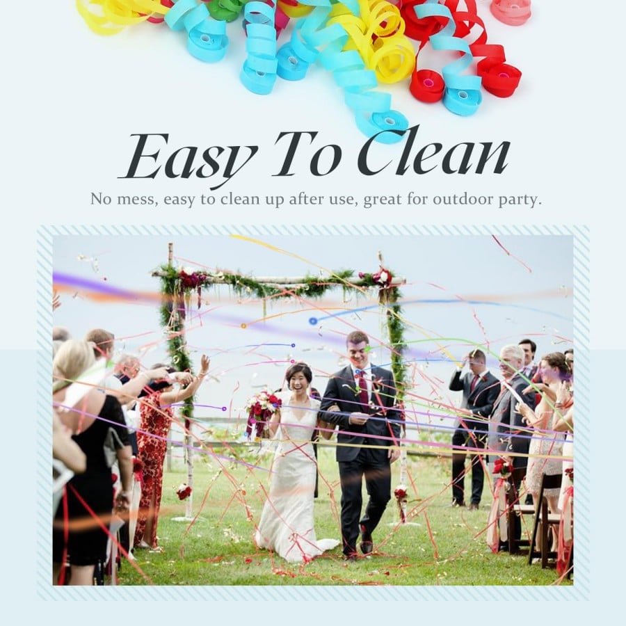 Colorful Hand Held Streamer No Mess Paper Crackers