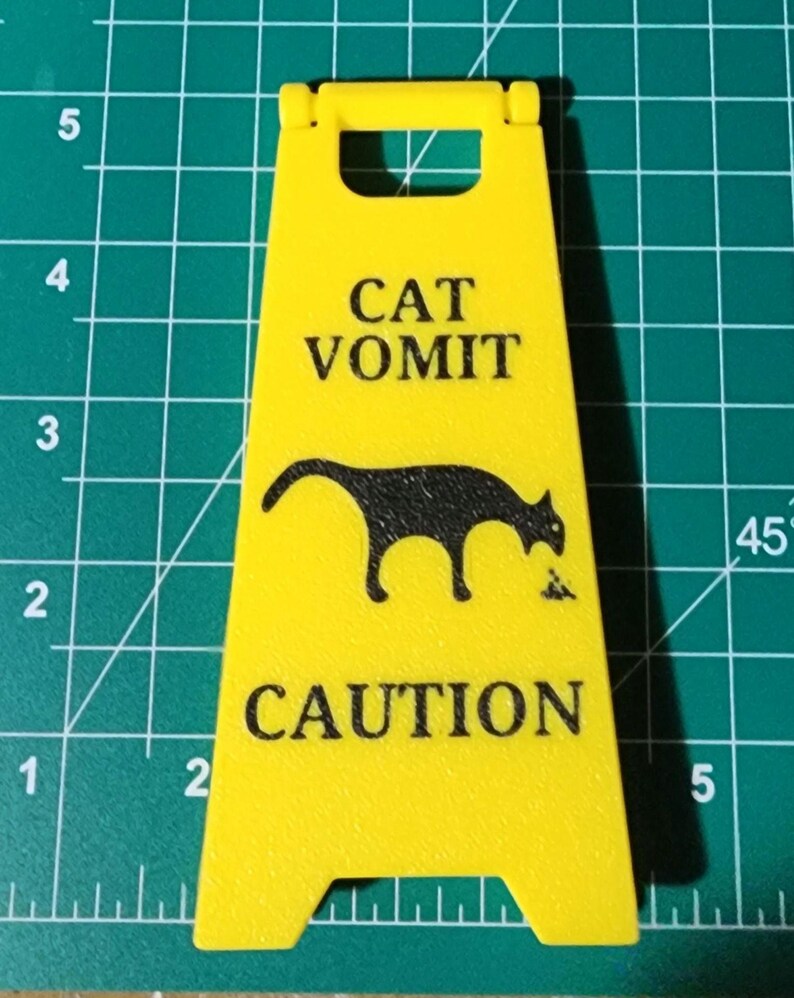 Caution Sign: Cat Vomit Edition ⚠️🐾
