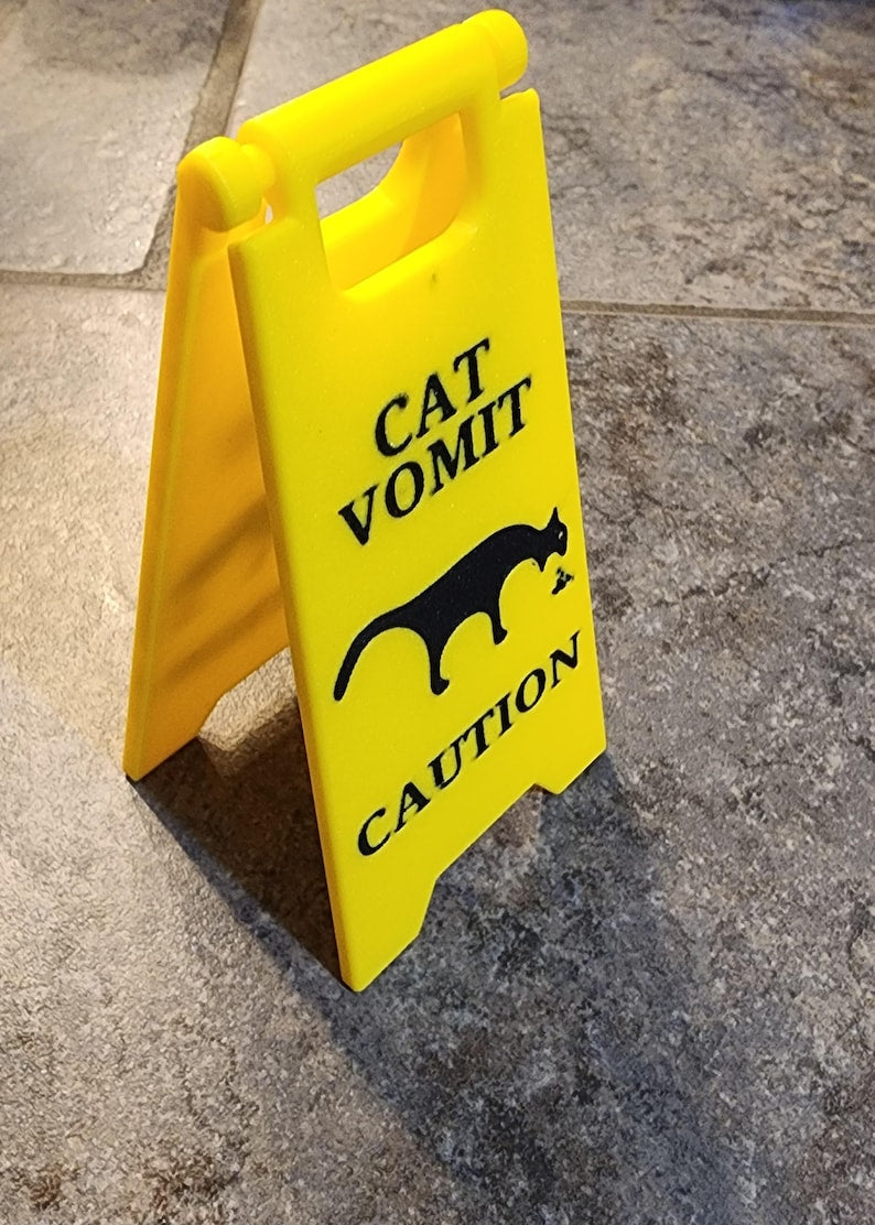 Caution Sign: Cat Vomit Edition ⚠️🐾