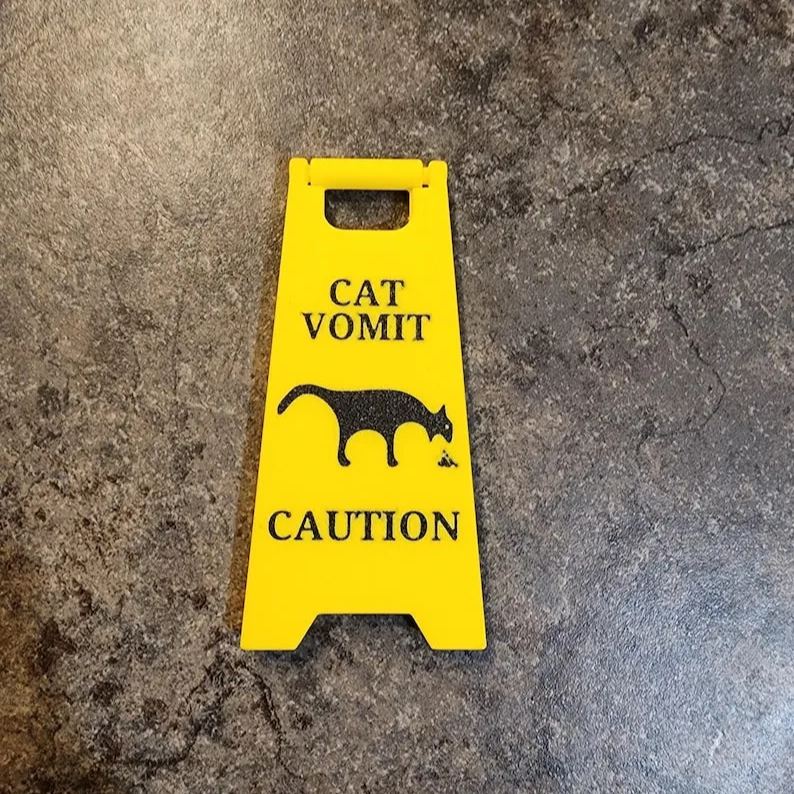 Caution Sign: Cat Vomit Edition ⚠️🐾