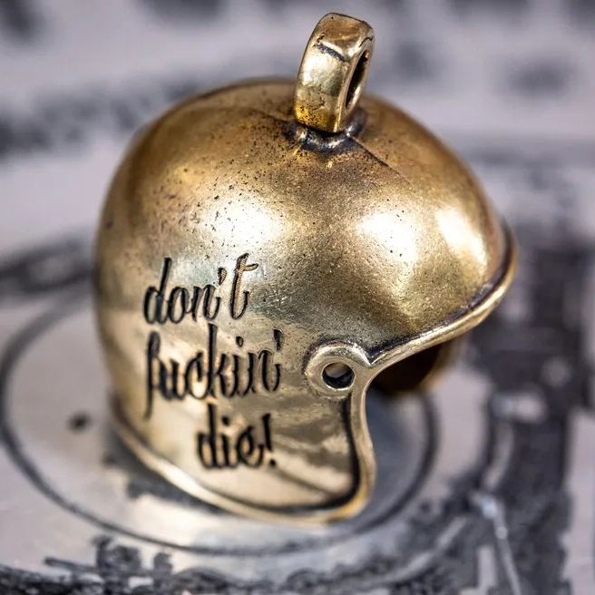 Brass Skull Motorcycle Guardian Gremlin Bell Hanger
