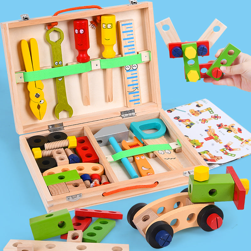Craftology Montessori Wooden Toolbox for Creative Kids
