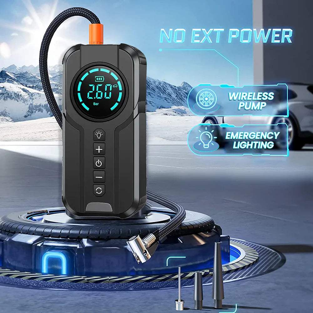 All-in-one emergency electric car jump starter air pump machine