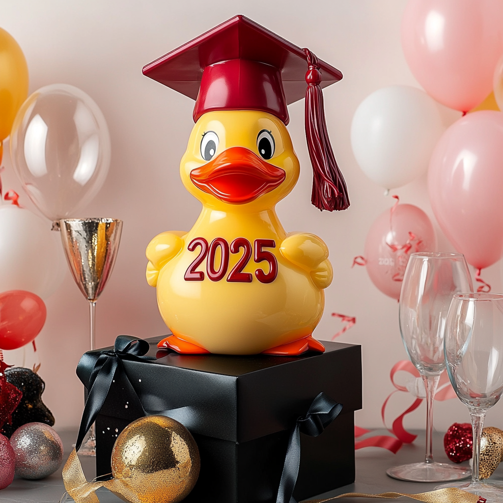 Congrats Grad! 2025 Graduation Duck Figurine - Unique Gift