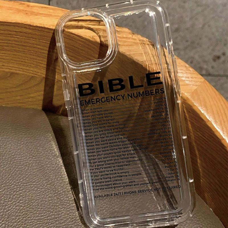 Bible Number Pattern Clear Phone Case