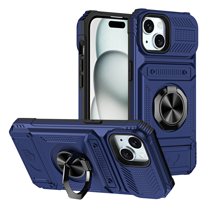 Card Slot Mecha Phone Case – Magnetic Compatible & Built-in Stand